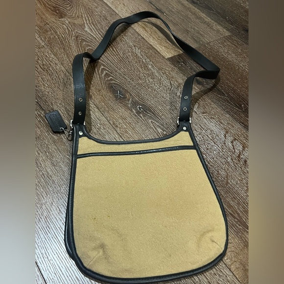 Coach wool crossbody bag tan and black - Picture 2 of 11